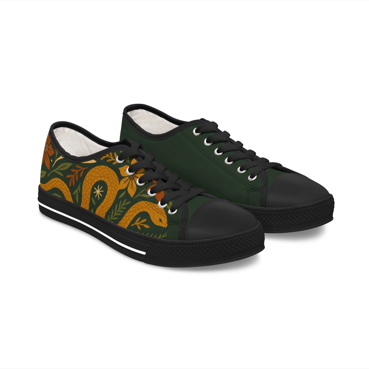 Peaceful Snake - WOMEN'S low-top sneakers (black or white)