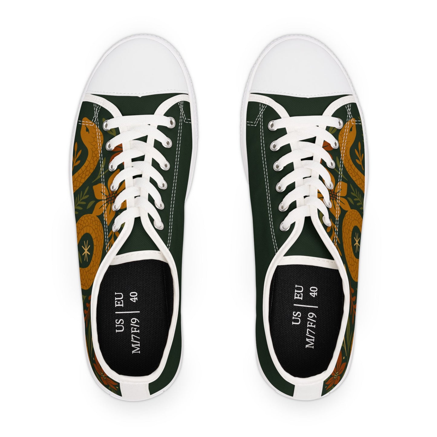 Peaceful Snake - WOMEN'S low-top sneakers (black or white)