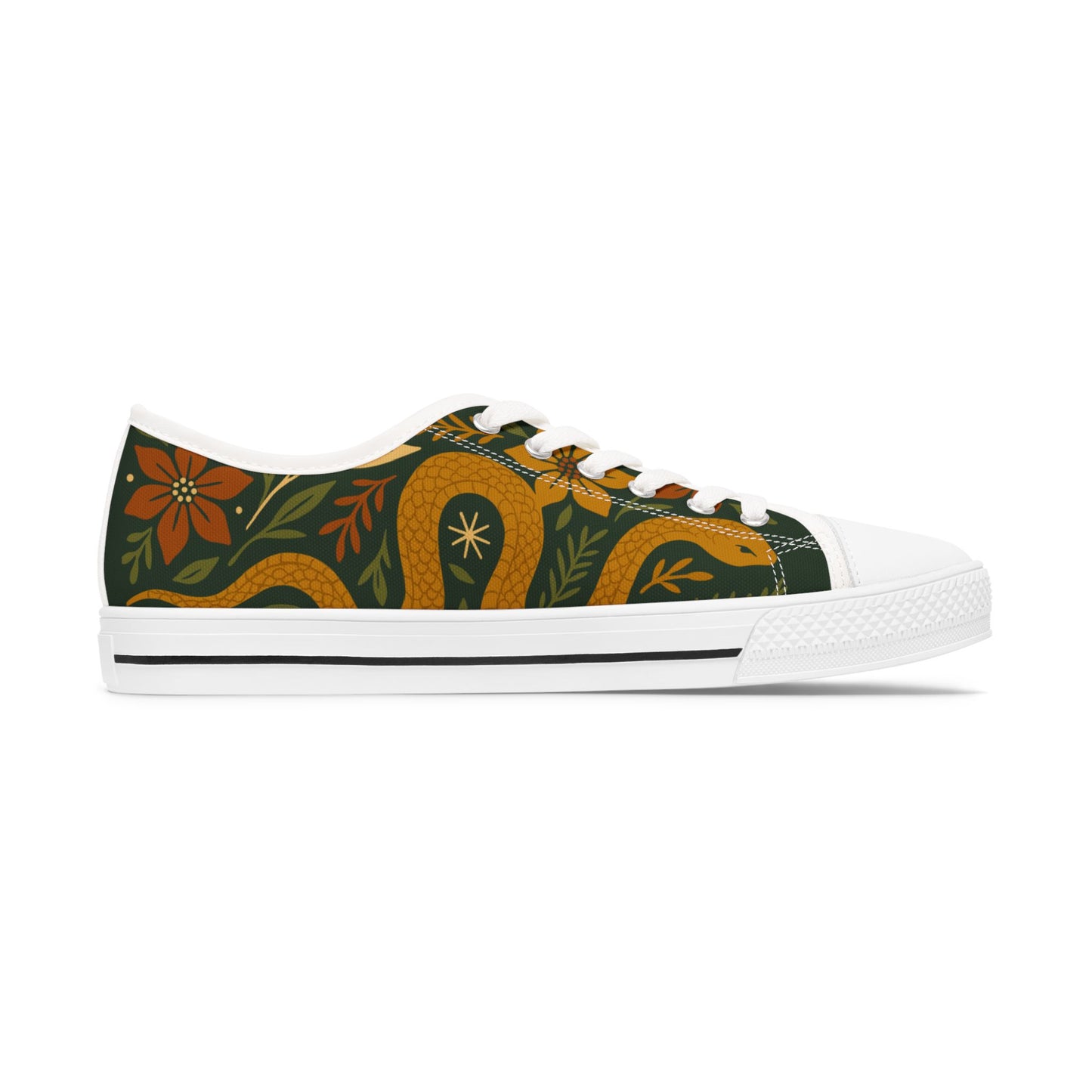 Peaceful Snake - WOMEN'S low-top sneakers (black or white)
