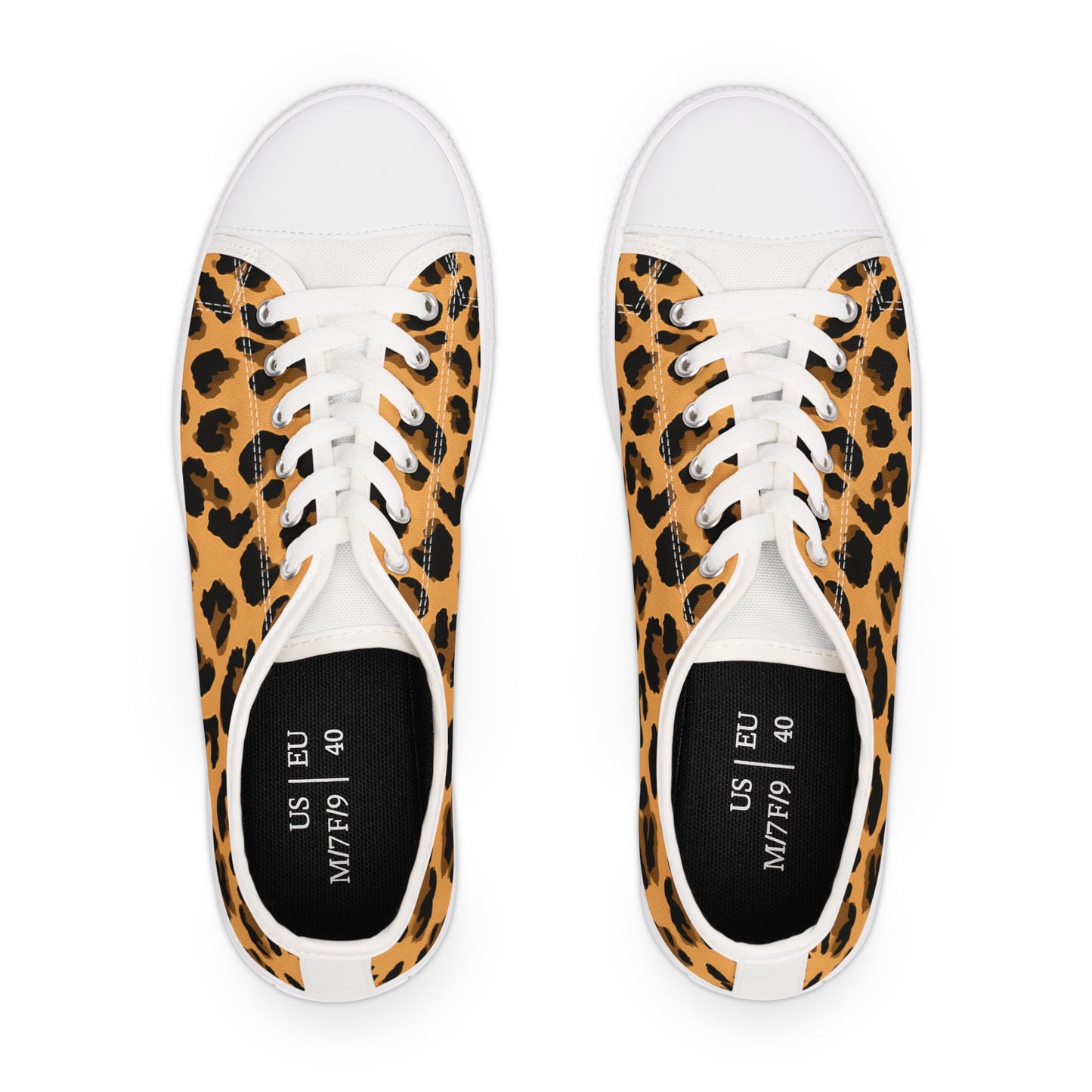 Leopard - WOMEN'S low-top sneakers (black or white)