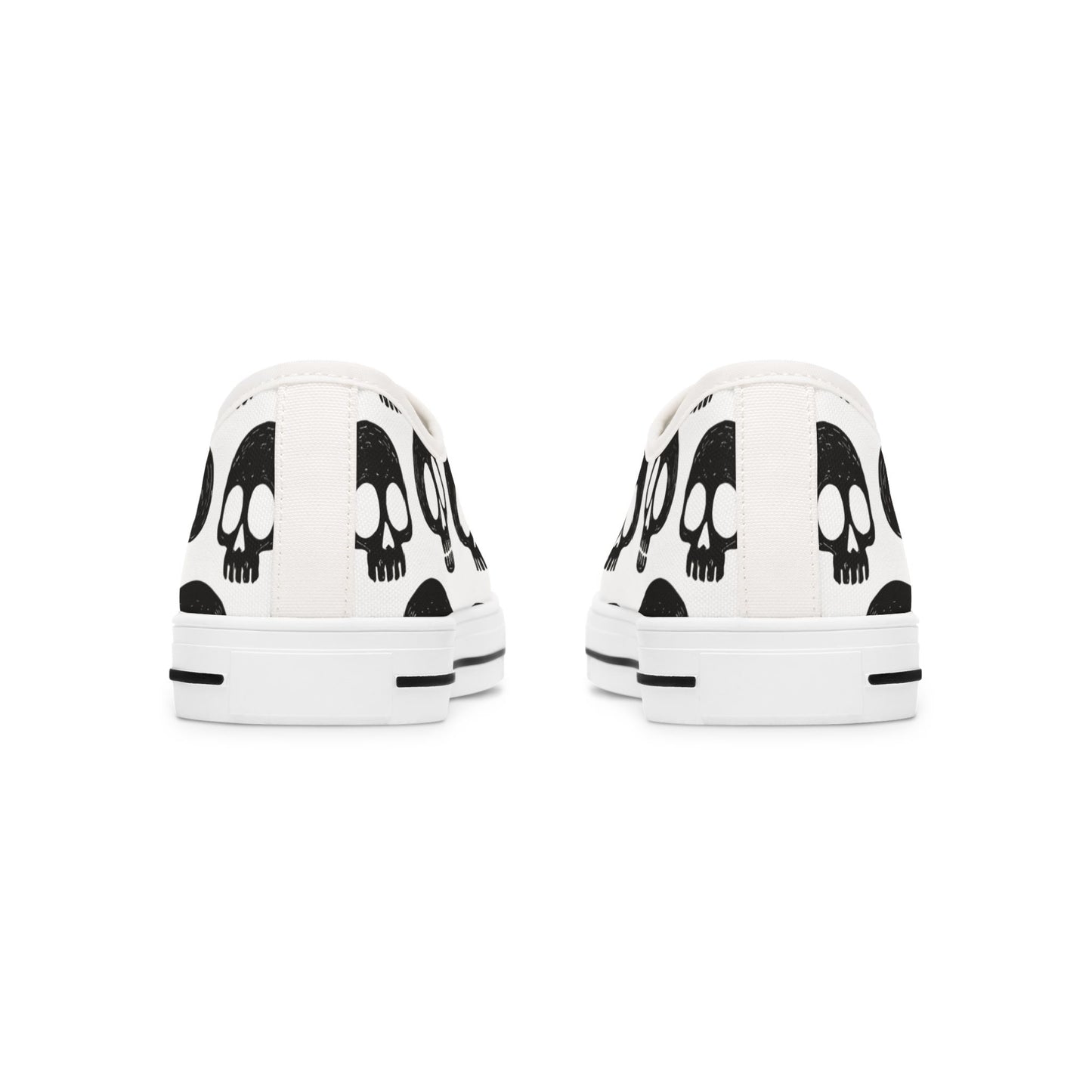 Skull Pattern - WOMEN'S low-top sneakers (black or white)