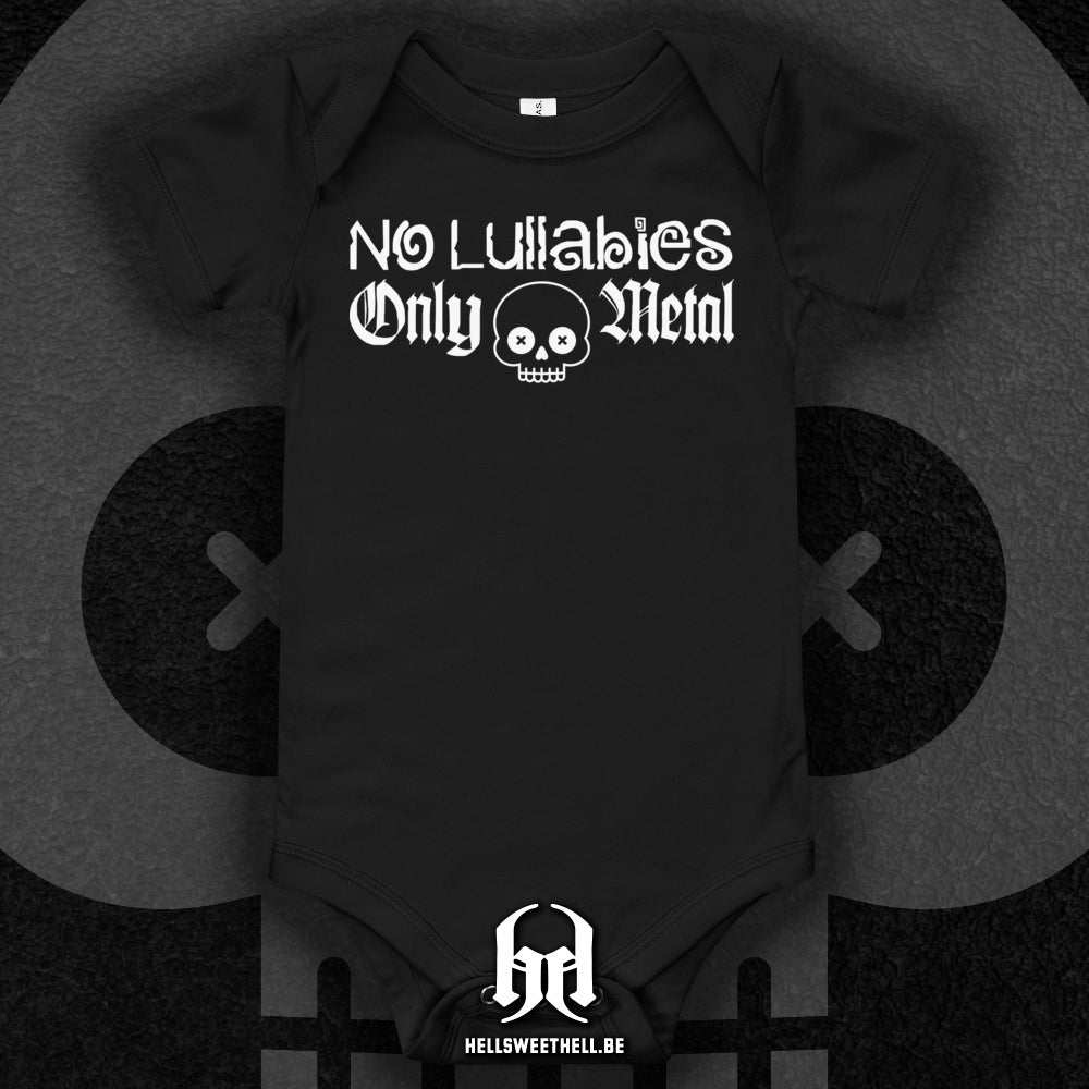 No Lullabies, Only Metal Logo Blanc - Body à manches courtes bébé et enfant