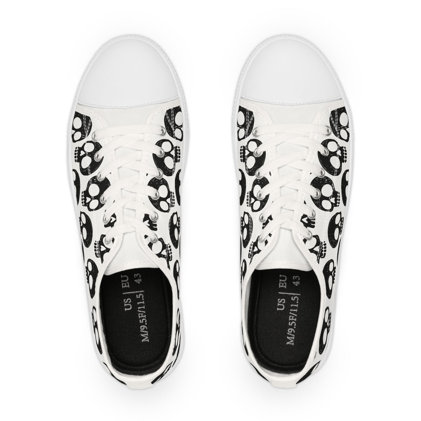 Skull Pattern - Baskets basses HOMME (noir ou blanc)