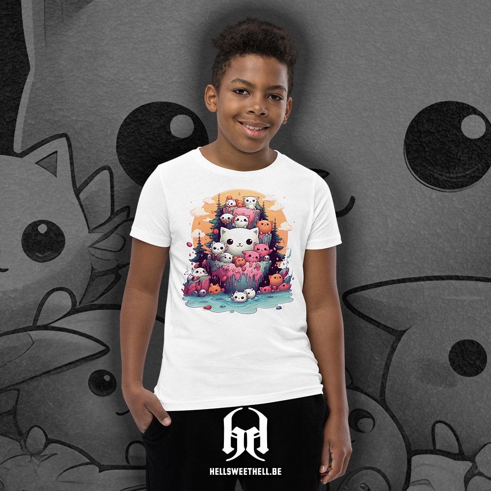 Chats Kawaii - T-shirt unisexe enfants et adolescents