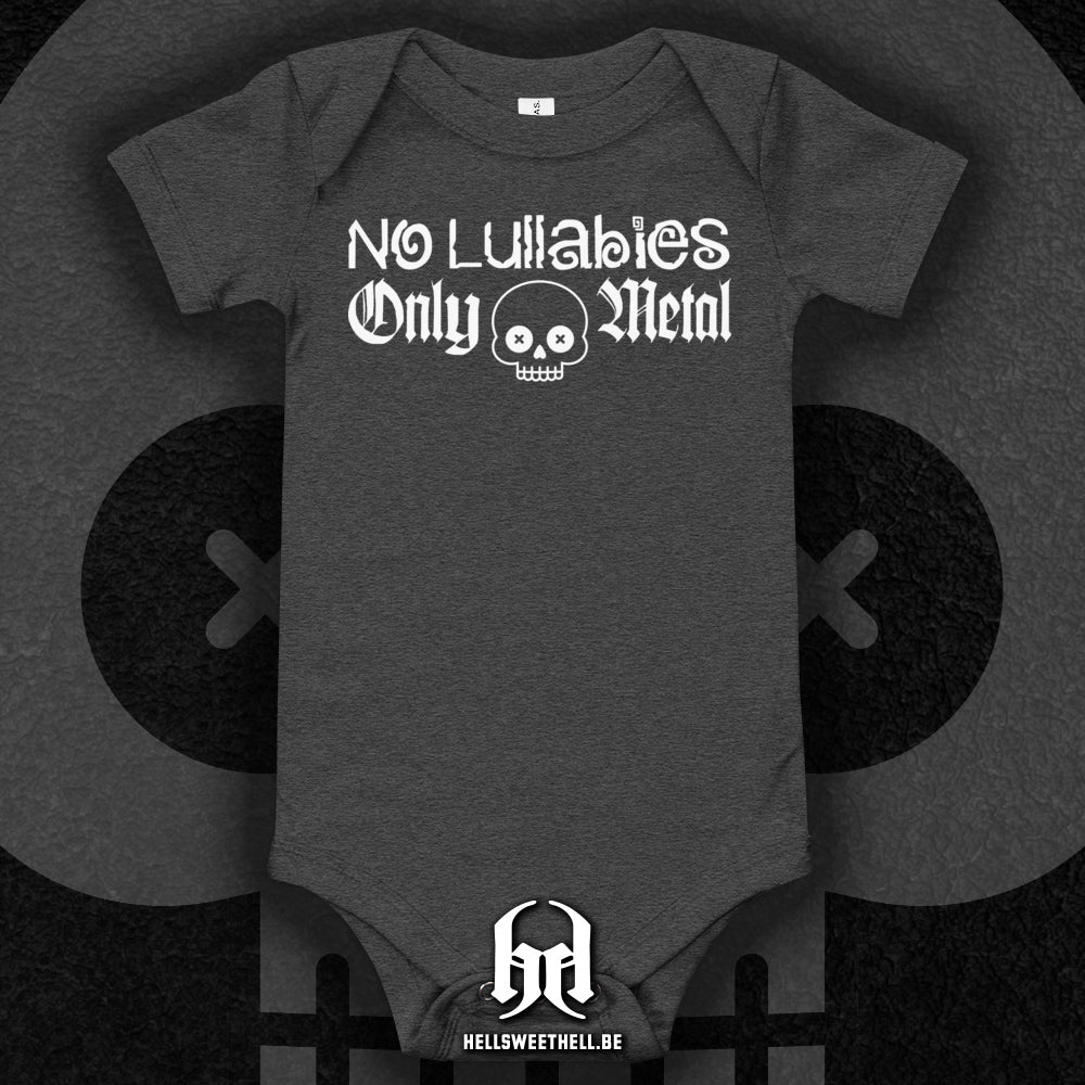 No Lullabies, Only Metal Logo Blanc - Body à manches courtes bébé et enfant