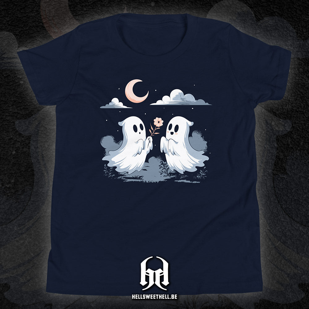 Spooky Date & Duo Fantômes Mignons Halloween - T-shirt unisexe enfants et adolescents
