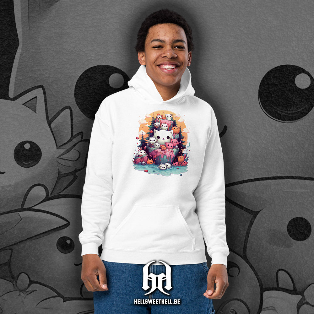 Chats Kawaii - Sweat à capuche hoodie pour enfants et adolescents