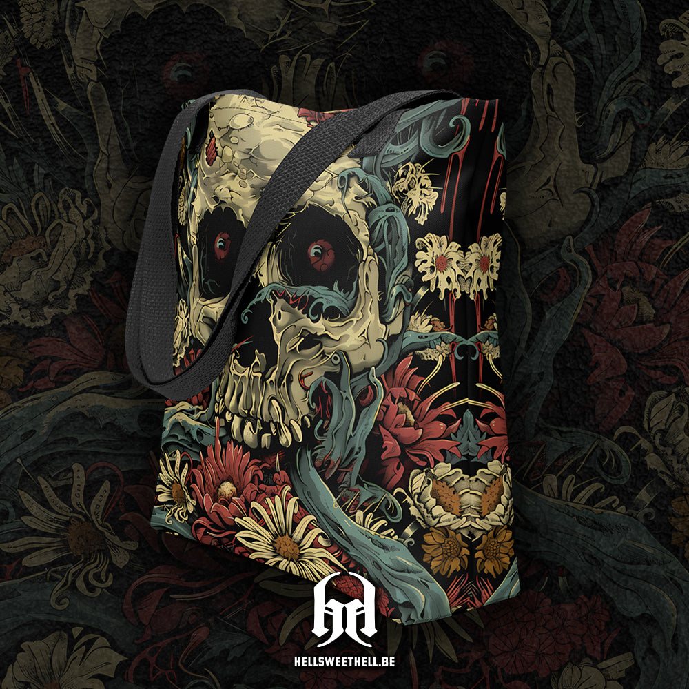 Skull flowers - Sac fourre-tout Tote bag