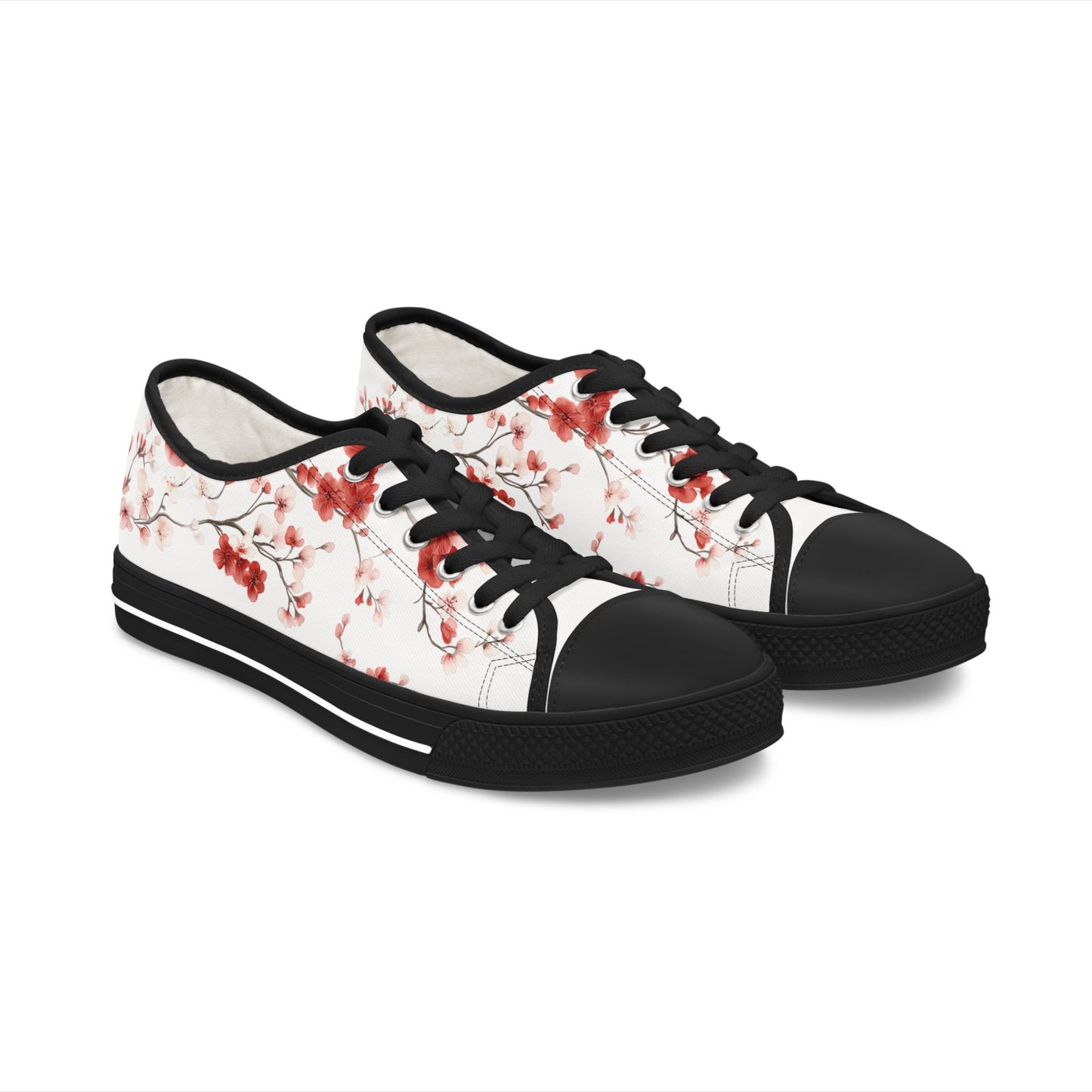 Sakura - WOMEN'S low-top sneakers (black or white)