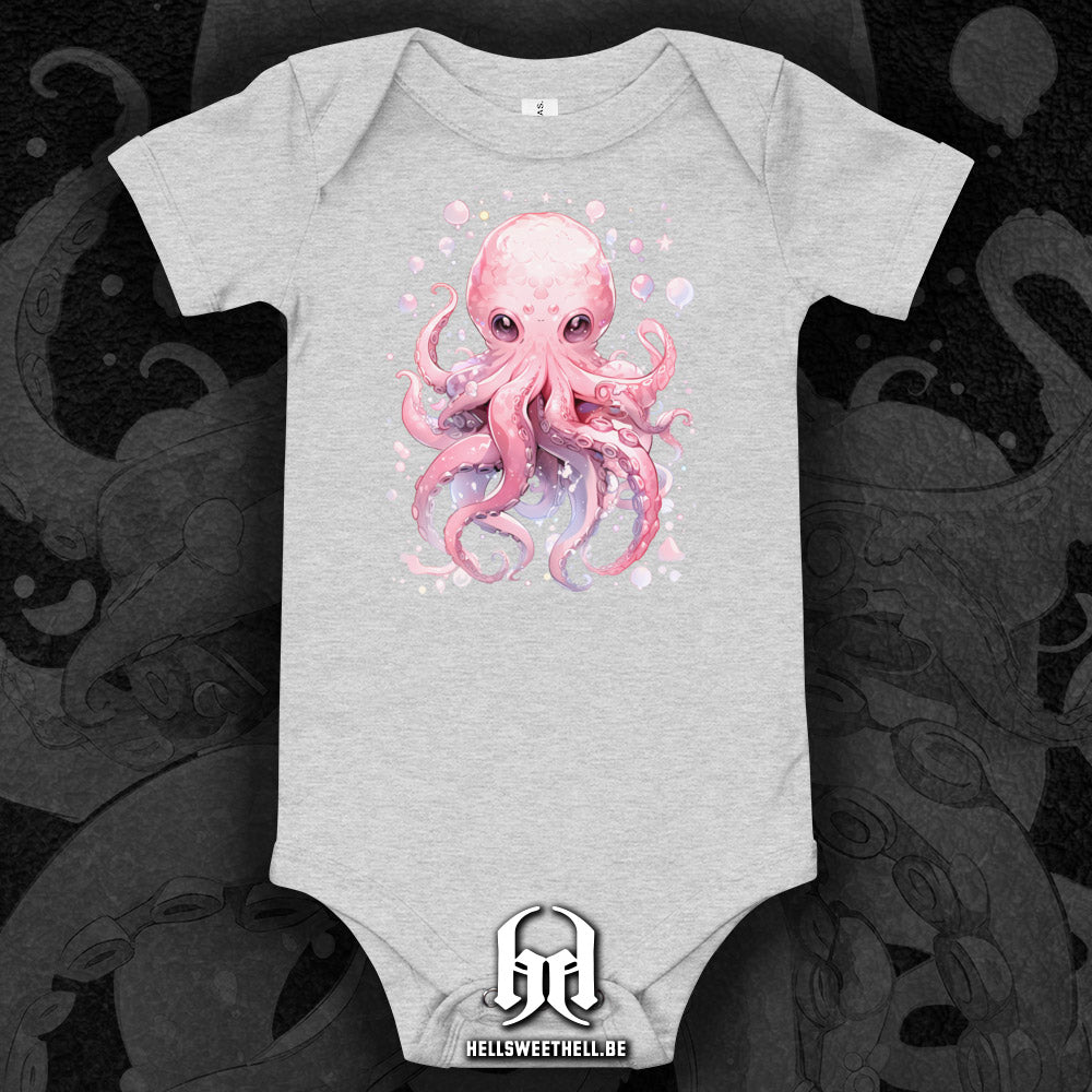 Mignonne petite pieuvre colorée - Body à manches courtes bébé