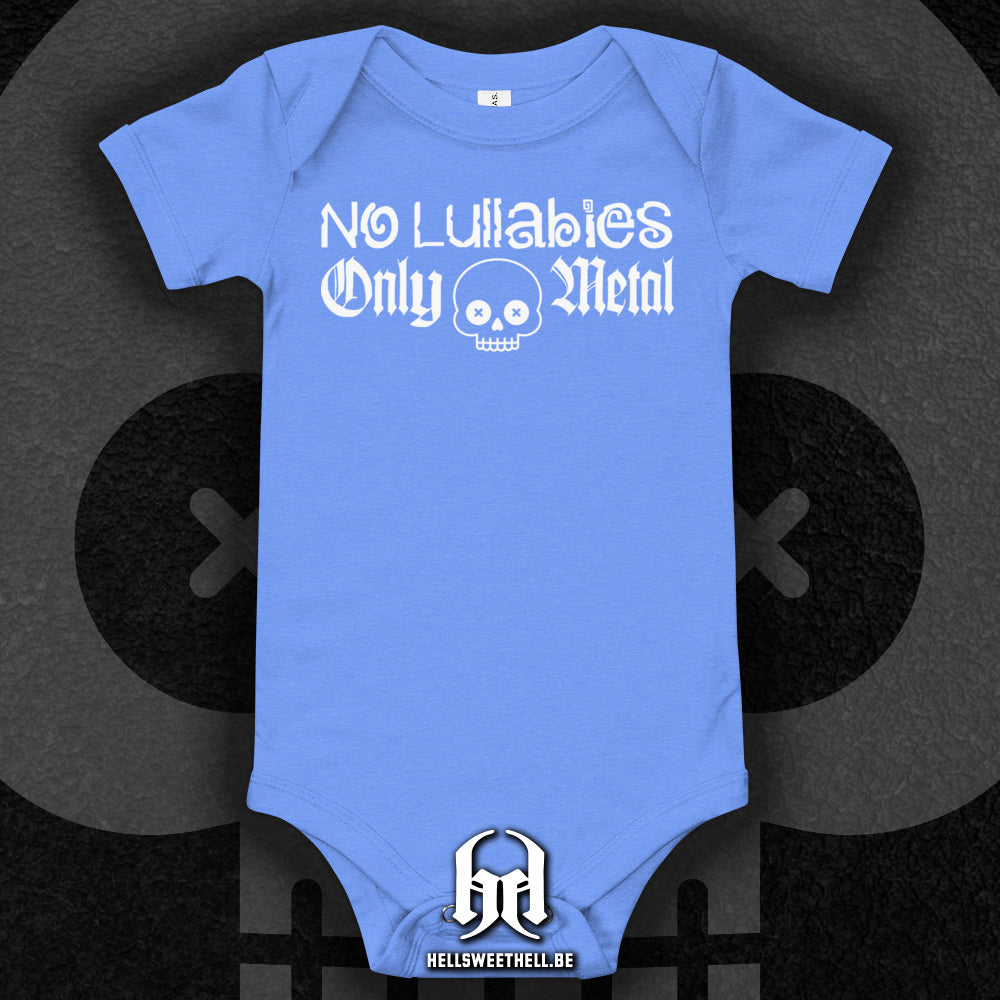 No Lullabies, Only Metal Logo Blanc - Body à manches courtes bébé et enfant