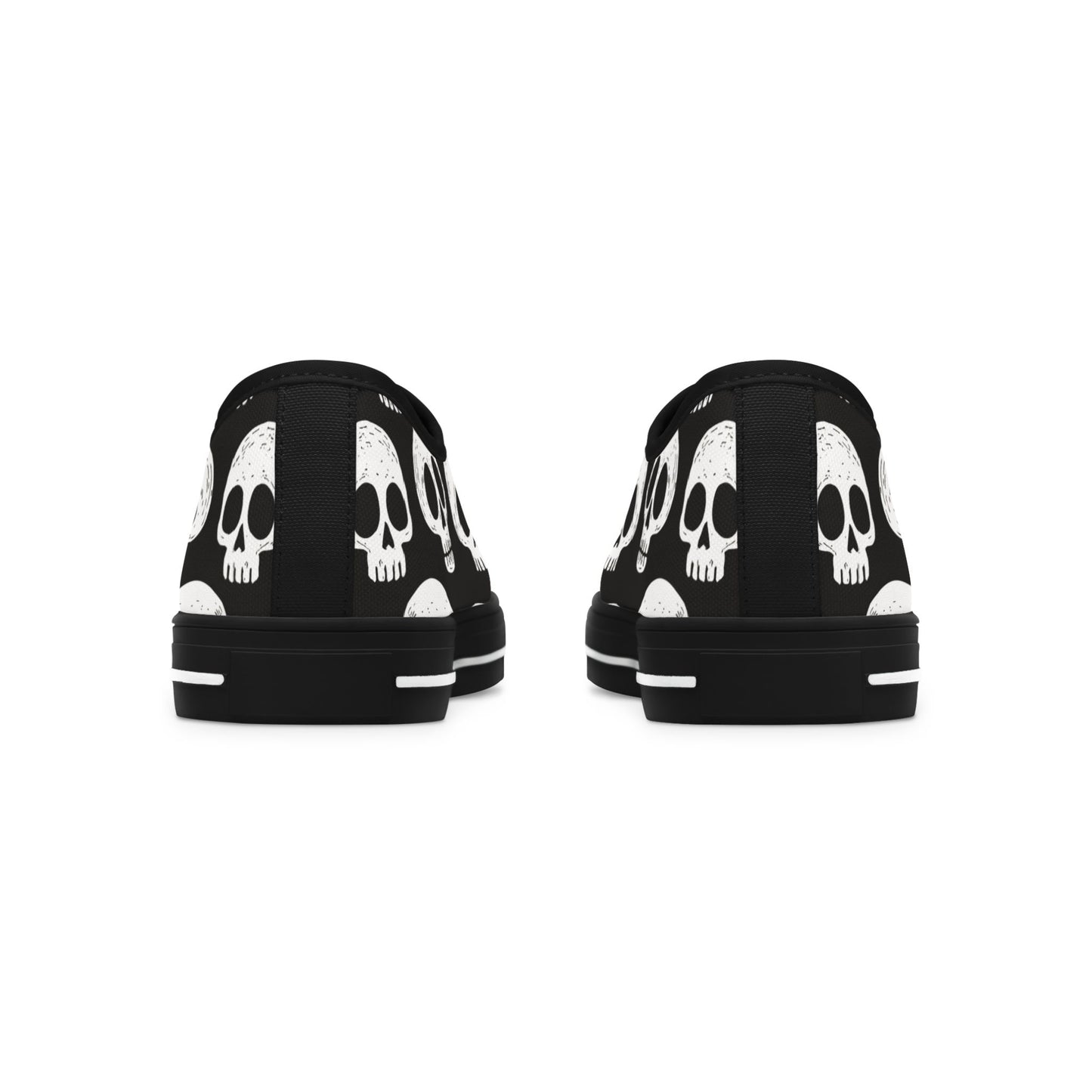 Skull Pattern - WOMEN'S low-top sneakers (black or white)