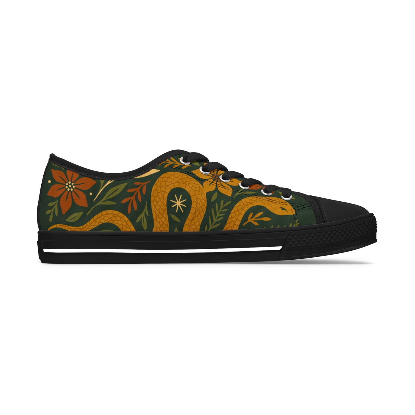 Peaceful Snake - WOMEN'S low-top sneakers (black or white)