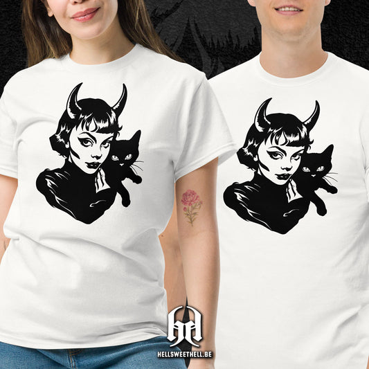 Demon Girl & Black Cat - T-shirt unisexe