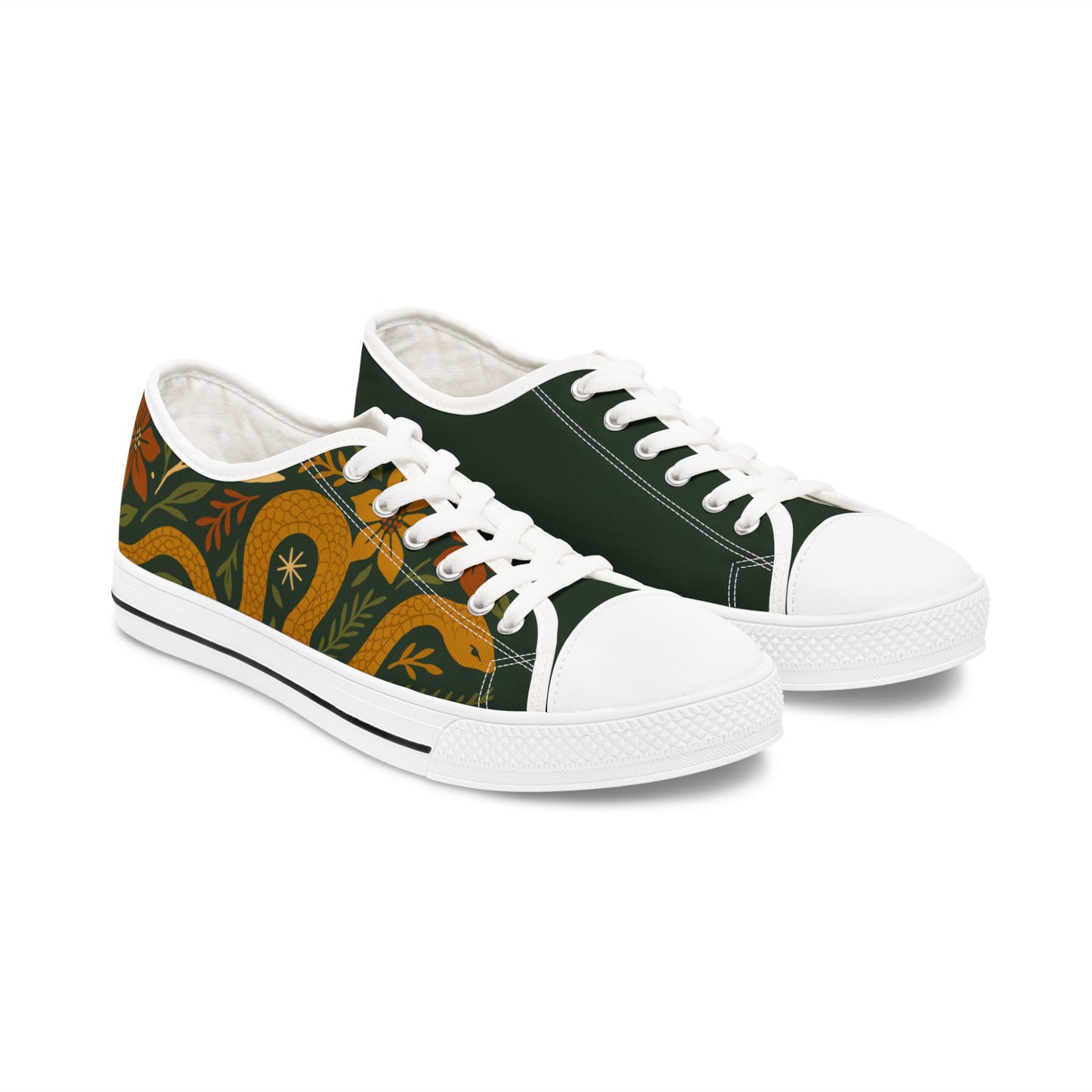 Peaceful Snake - WOMEN'S low-top sneakers (black or white)
