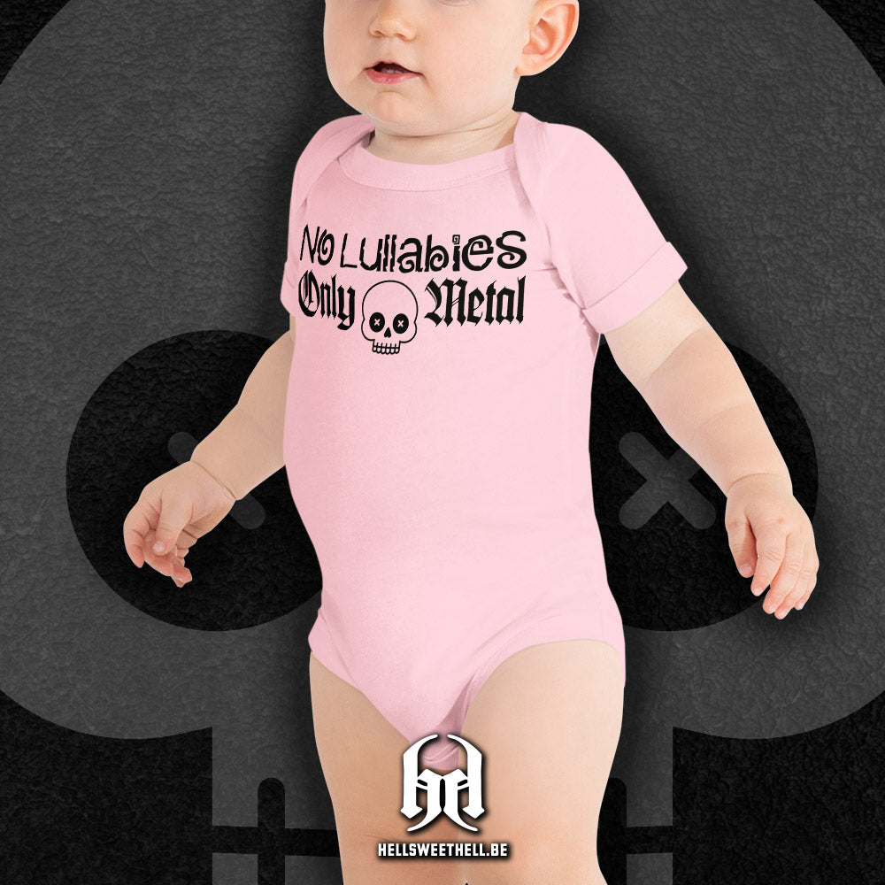 No Lullabies, Only Metal Logo Noir - Body à manches courtes bébé et enfant