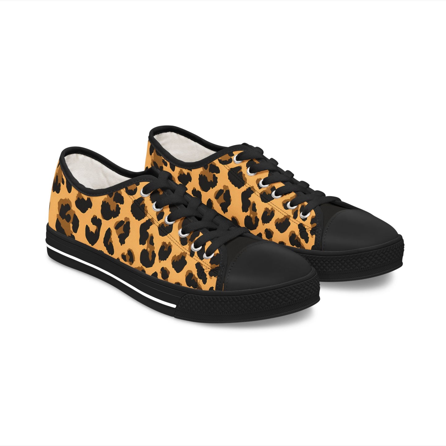 Leopard - WOMEN'S low-top sneakers (black or white)