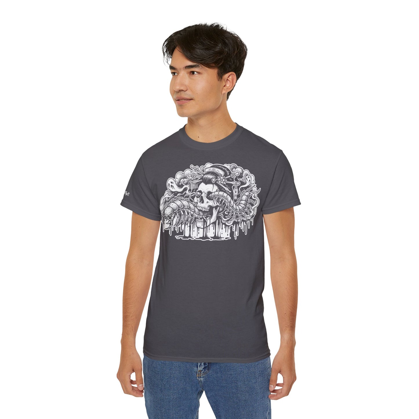 Illustratie Geisha Schedel en Mukade Duizendpoot: Japanse Irezumi Tattoo - Unisex T-shirt
