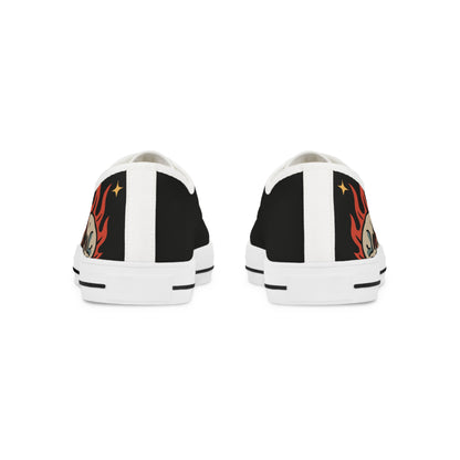 Crâne en feu Oldschool - Baskets basses HOMME (noir ou blanc)