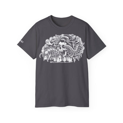 Illustratie Geisha Schedel en Mukade Duizendpoot: Japanse Irezumi Tattoo - Unisex T-shirt