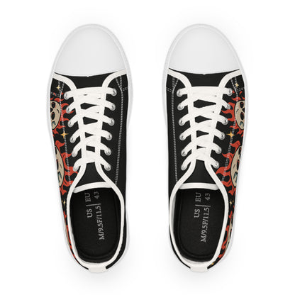 Crâne en feu Oldschool - Baskets basses HOMME (noir ou blanc)