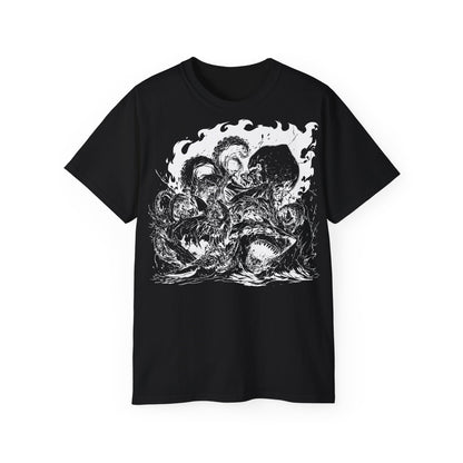 Combat Kraken vs Requin – Dark Art & Monstre Marin - T-shirt unisexe