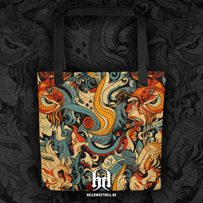 Motif psychédélique créatures fantastiques v4 - Sac fourre-tout Tote bag