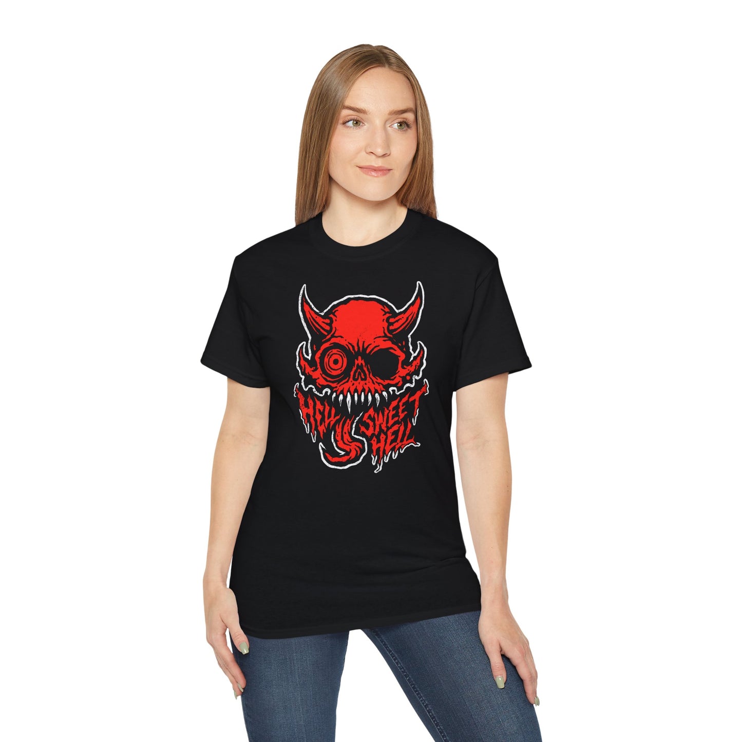 Diable Rouge Psychédélique "Hell Sweet Hell" Skate Art & Horror Punk - T-shirt unisexe