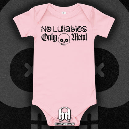 No Lullabies, Only Metal Logo Noir - Body à manches courtes bébé et enfant