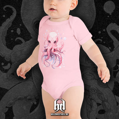 Mignonne petite pieuvre colorée - Body à manches courtes bébé