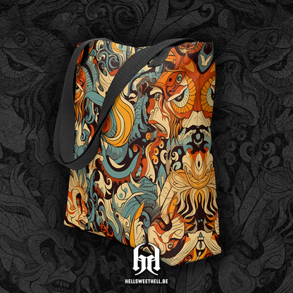 Motif psychédélique créatures fantastiques v4 - Sac fourre-tout Tote bag