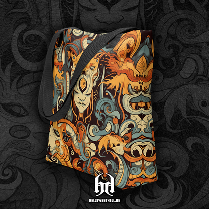 Motif psychédélique créatures fantastiques v1 - Sac fourre-tout Tote bag