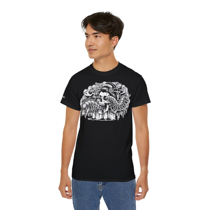 Illustratie Geisha Schedel en Mukade Duizendpoot: Japanse Irezumi Tattoo - Unisex T-shirt