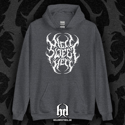 Hell Sweet Hell Logo White - Unisex Hooded Sweatshirt Hoodie