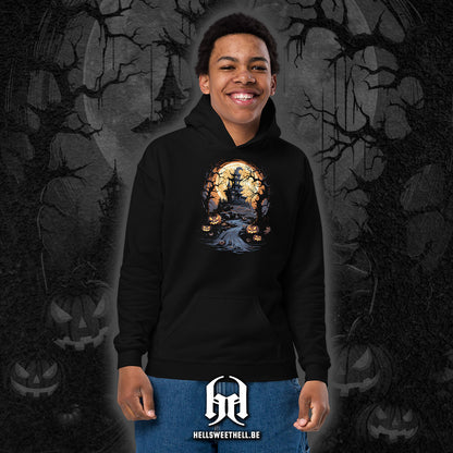 Château hanté Halloween - Sweat à capuche hoodie pour enfants et adolescents