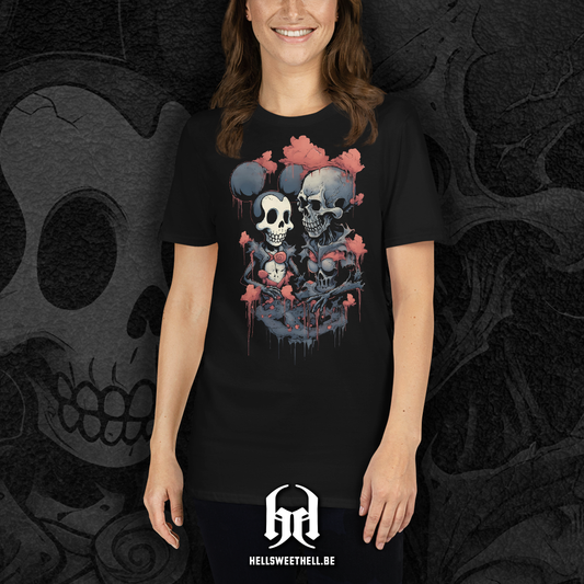 Disney Mickey Mouse Skeleton The Embrace - Unisex T-Shirt