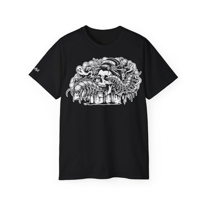 Illustratie Geisha Schedel en Mukade Duizendpoot: Japanse Irezumi Tattoo - Unisex T-shirt