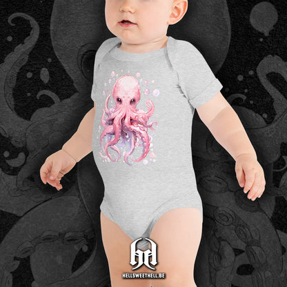 Mignonne petite pieuvre colorée - Body à manches courtes bébé