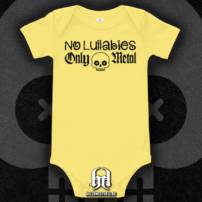 No Lullabies, Only Metal Logo Noir - Body à manches courtes bébé et enfant