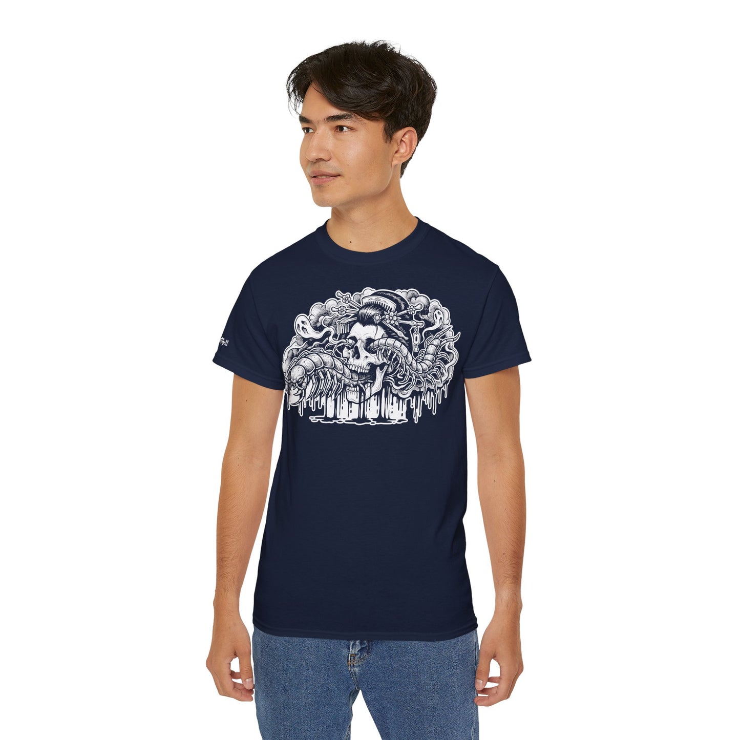 Illustratie Geisha Schedel en Mukade Duizendpoot: Japanse Irezumi Tattoo - Unisex T-shirt