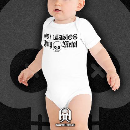 No Lullabies, Only Metal Logo Noir - Body à manches courtes bébé et enfant