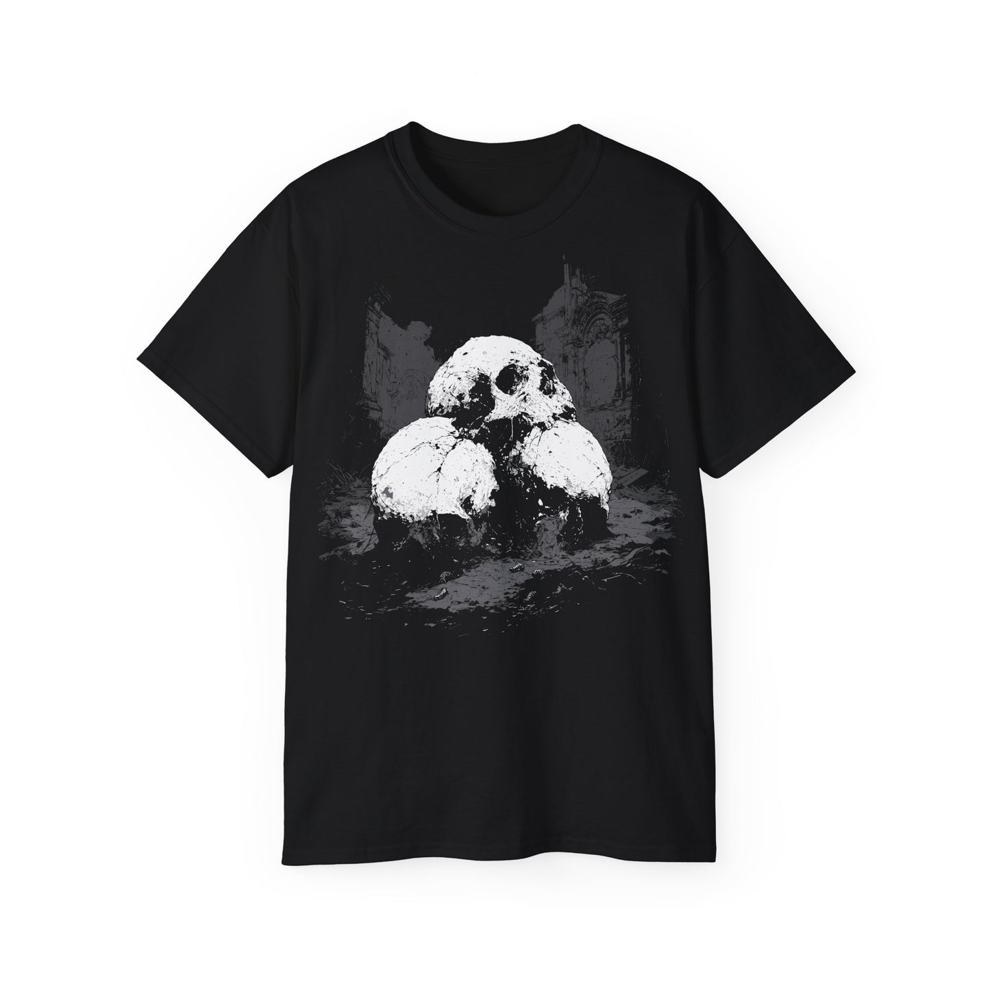 Empilement de Crânes Macabre Gothic Art - T-shirt unisexe