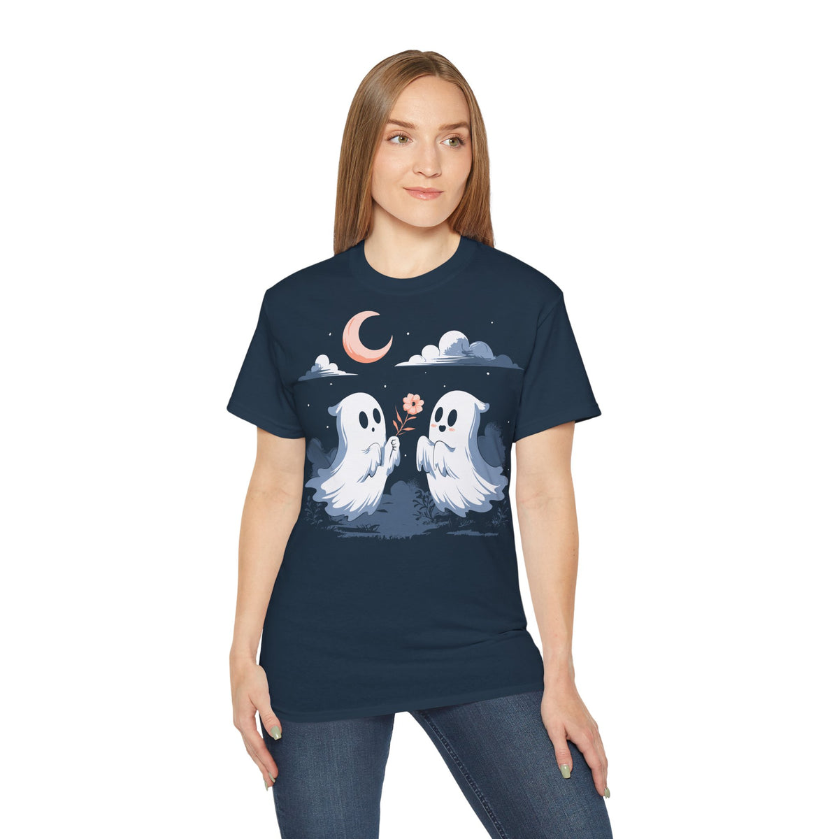 Spooky Date & Duo Fantômes Mignons Halloween - T-shirt unisexe