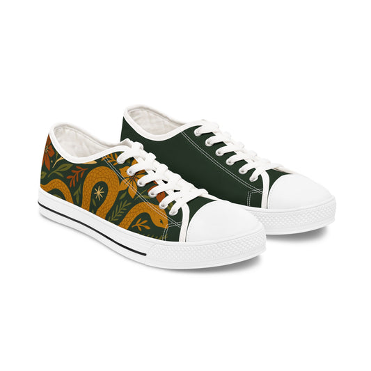 Peaceful Snake - WOMEN'S low-top sneakers (black or white)