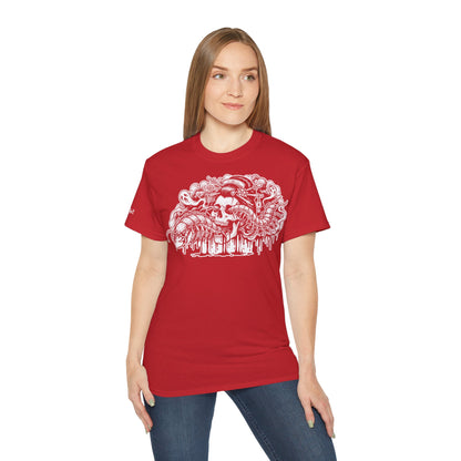 Illustratie Geisha Schedel en Mukade Duizendpoot: Japanse Irezumi Tattoo - Unisex T-shirt