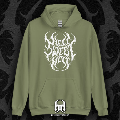 Hell Sweet Hell Logo White - Unisex Hooded Sweatshirt Hoodie