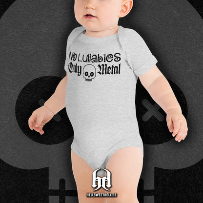No Lullabies, Only Metal Logo Noir - Body à manches courtes bébé et enfant