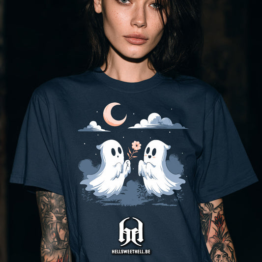 Spooky Date & Duo Fantômes Mignons Halloween - T-shirt unisexe