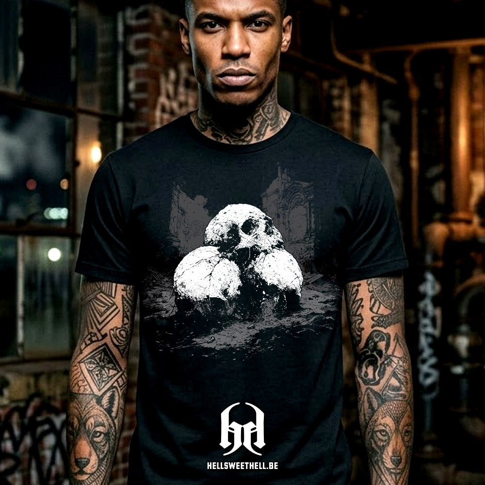 Empilement de Crânes Macabre Gothic Art - T-shirt unisexe