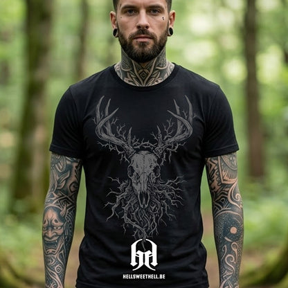 Crâne de Cerf Pagan et Ronces - T-shirt unisexe